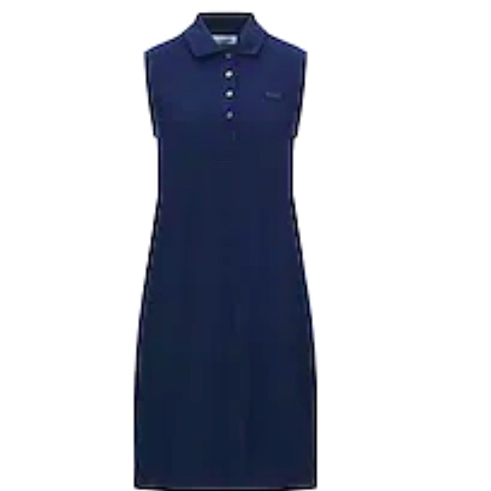 Lacoste sleeveless front button collar dress NWOT